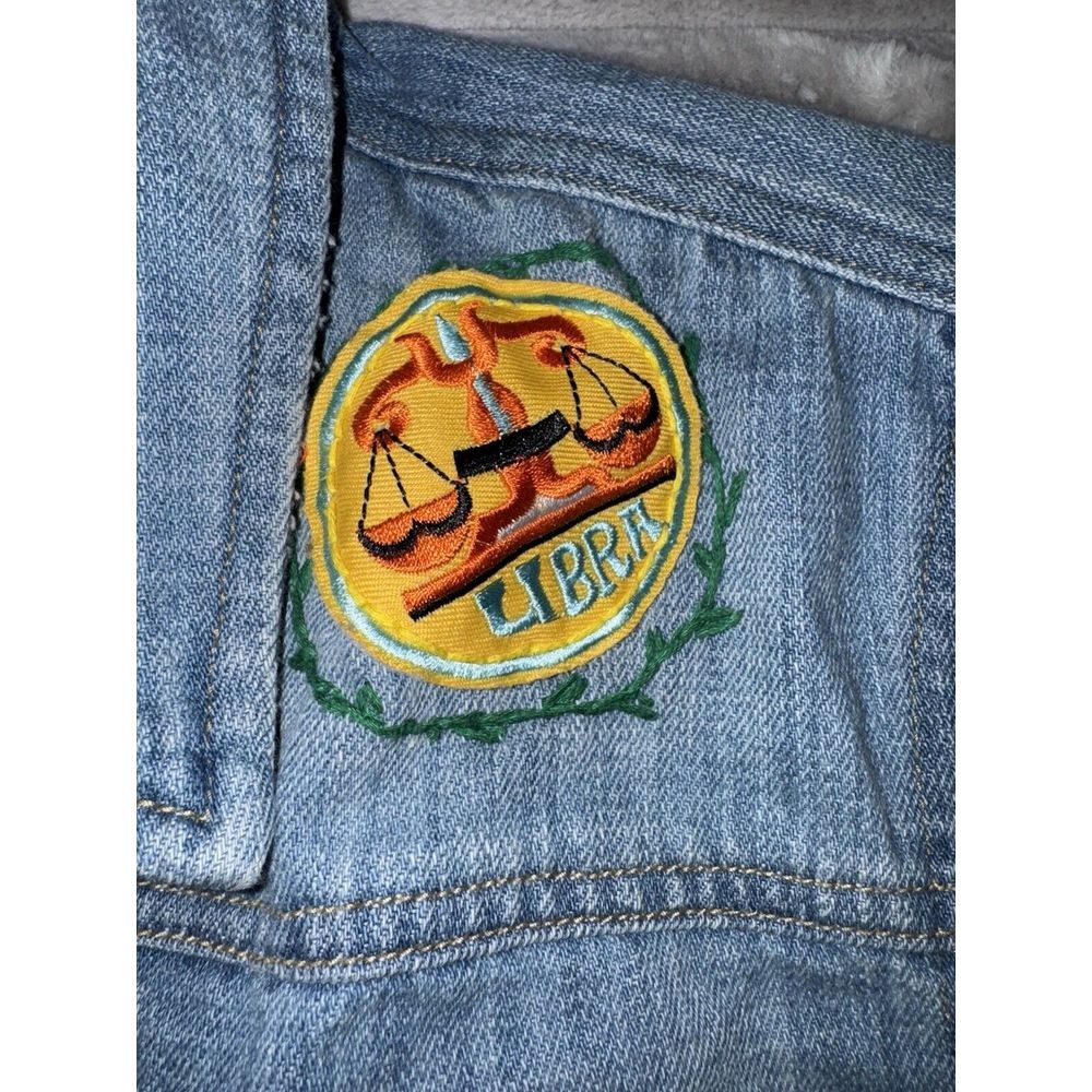 LRL Ralph Lauren Jacket XL Blue Denim Cotton Trucker Patchwork Hearts Libra Vine - Picture 4 of 15